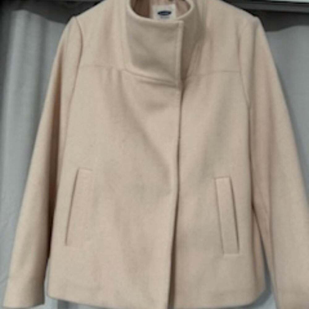 Wool Short Coat, Women Medium, Pink
